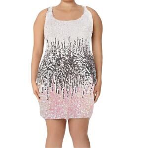 Maner Ombré Iridescent Sequin Dress NWT Woman Size XXL Fancy Party Event